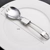 Stainless Steel Folding Spoon Folding Tableware Small Knife Salad Spoon with Fork Folding Spoon Outdoor Portable Set