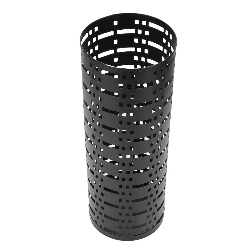 Metall Schirmständer für Eingangsbereich Ausgehöhlt Legierung Schirmorganisator Rund Geformt für Zuhause Büro Hotel Schwarz