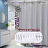 Versatile Style Bathroom Curtain With Hooks Waterproof Washable Quick Install For Home Hotel Bathtub Use