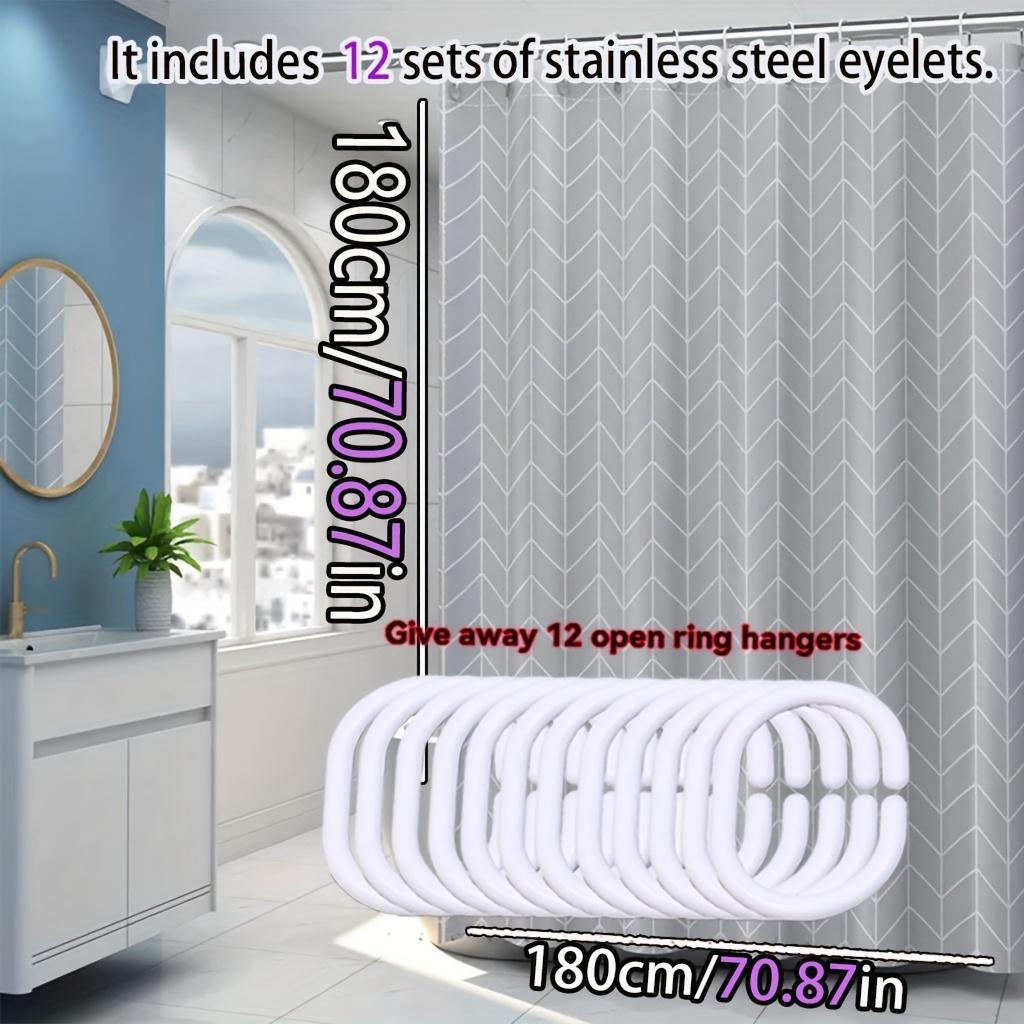 Versatile Style Bathroom Curtain With Hooks Waterproof Washable Quick Install For Home Hotel Bathtub Use