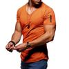 New Summer Short Sleeved Zipper Casual T Shirt Men Casual V Neck Fashion T-Shirt Men Fitness Streetwear Tees Tops