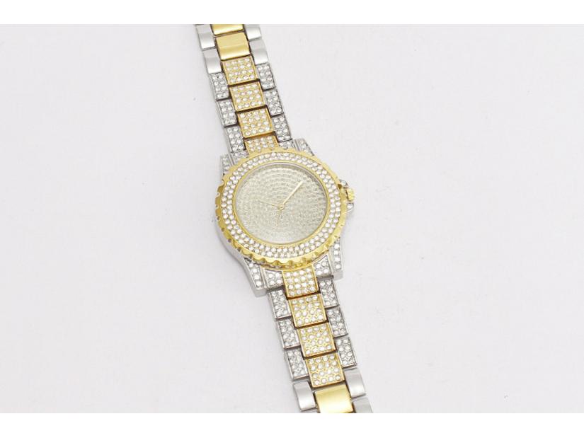 Damen Quarz Mode Armbanduhr mit Voll Diamantbesetztem Design