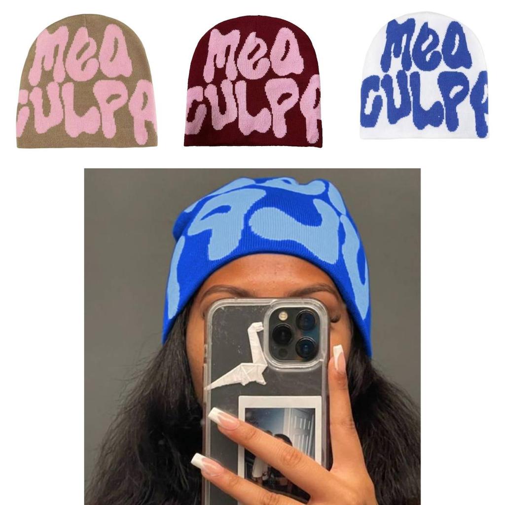 Colorful Mea Culpa Beanies Knit Cap Keep Cozy And Fashion-forward