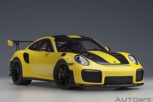 AUTOart 1/18 Scale Porsche 911 (991.2) GT2 RS Weissach Package Yellow/Carbon Black Finished Model 78172