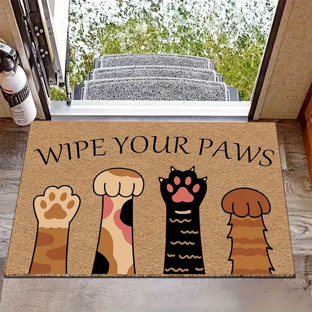 Tappetino Benvenuto 'Pulisci le Zampette' Divertente Zampa di Gatto Cane per Porta d'Ingresso Tappeto da Ingresso Esterno Interno Decorazione per la Casa per Amanti degli Animali Carini