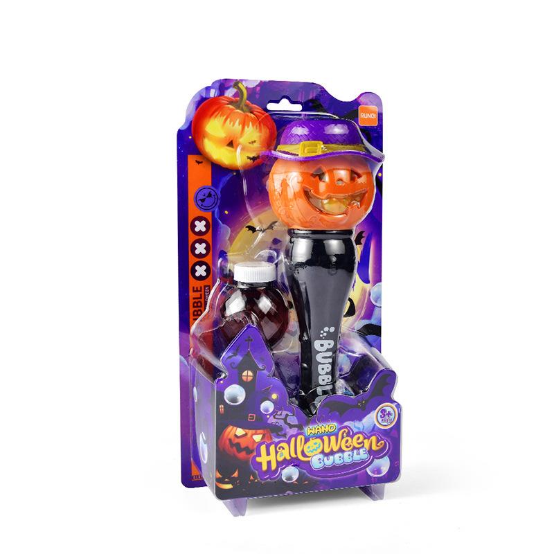 Electric Bubble Machine Halloween Bubble Light Pumpkin Magic Wand Children's Santa Claus Toy Gift