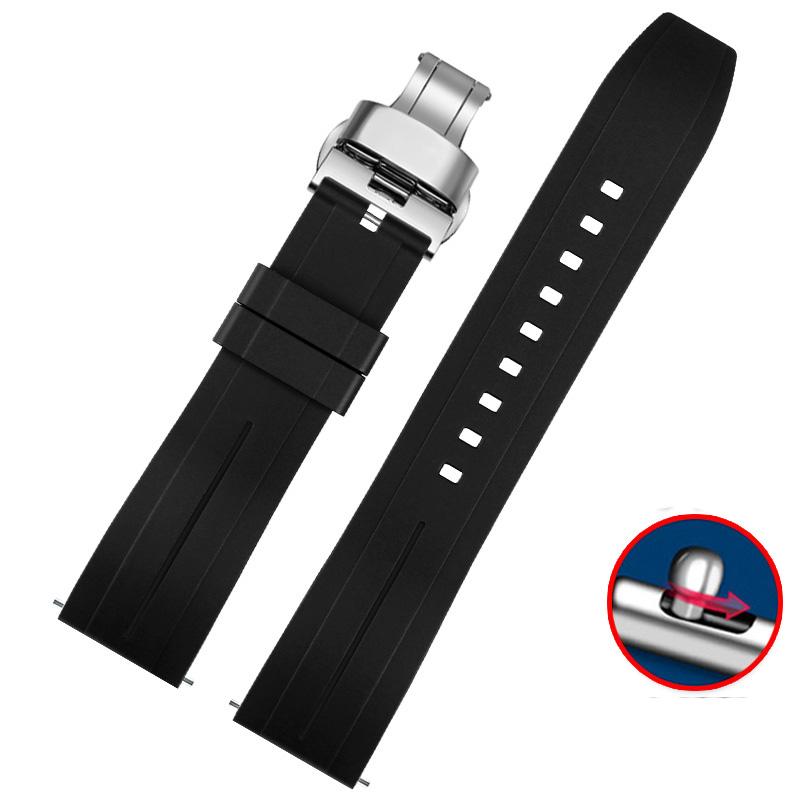 Wasserdichtes Silikon-Uhrenarmband passend für Mido Tissot Citizen Seiko Verlängertes Gummiarmband Herren Damen 20 22mm Schnellverschlussband