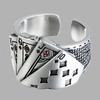 1PC Flush Playing Card Ring Men and Women Personality Domineering Retro Old Diamond Square Opening Ring