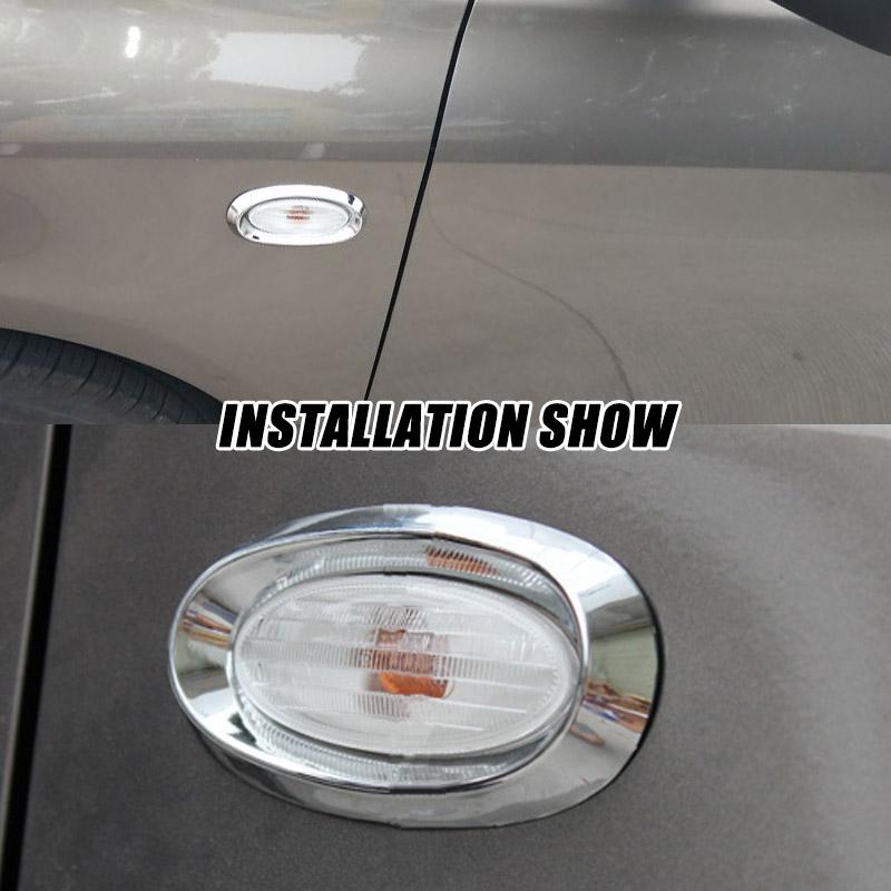For Nissan Qashqai Dualis 2010 2011 2012 2013 Chrome Side Light Turn Signal Lamp Cover Trim Car Styling Kit Sticker Accessories