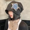 Korean Version of The New Old Star Printed Cold Hat for Women Summer Casual Thin Baotou Hat Showing Face Small Pile Hat Trendy