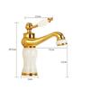 Gold Bathroom Faucet Brass and Jade Faucet Bathroom Basin Faucet Sink Mixer Tap Gold Sink Faucet Bath Basin Sink Faucet