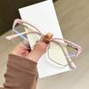 Anti Blue Light Glasses Ultralight Round Metal Frame Eye Protection Optical Eyewear for Women Office Work