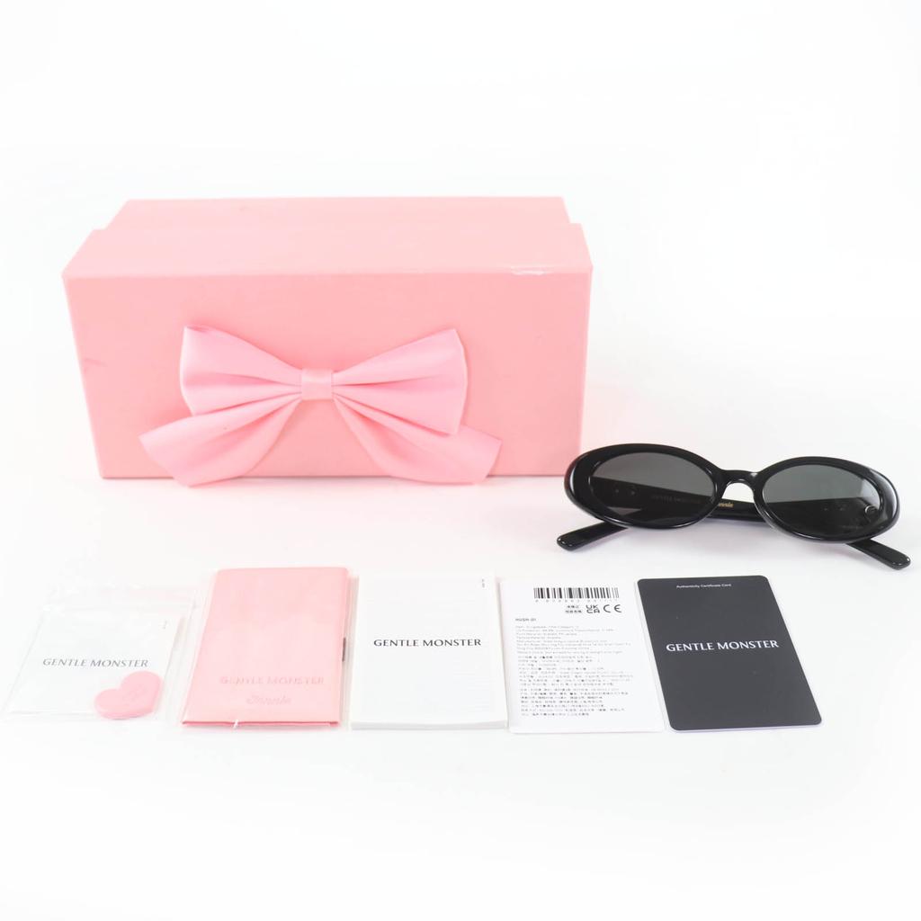 Excellent GENTLE MONSTER sunglasses HUSH JENNY Jenny collaboration oval black Used