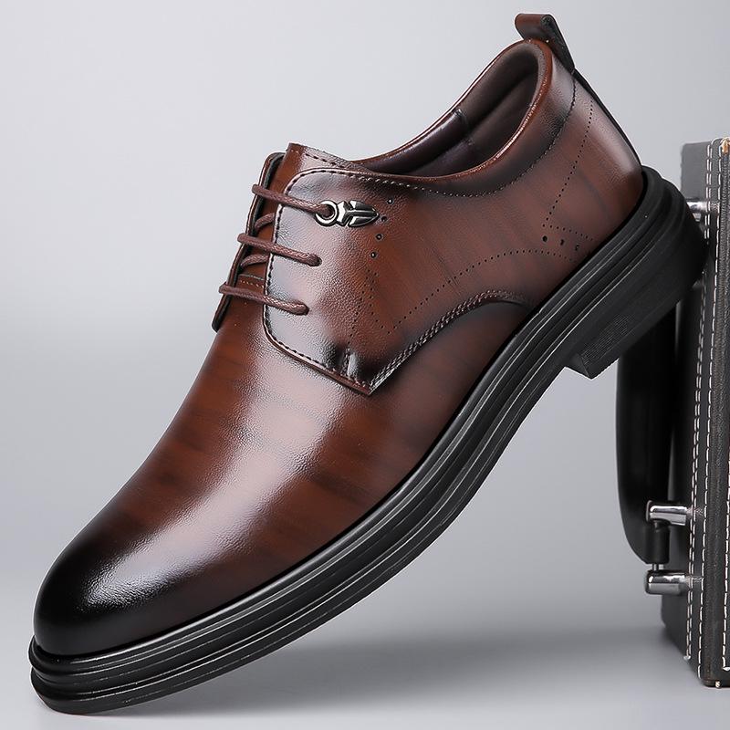 Fashion Fashion Casual Designer Shoes Male Derby English Style Groom Wedding Autumn Cowhide Pointy Dress Business Men's Leather Shoes