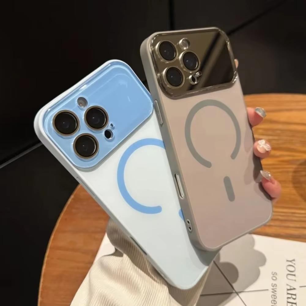 Luxury Matte Glass Lens Camera Protector Phone Case for IPhone 17 Pro Max 17Air 16 15 14 13 12 Magnetic Wireless Charger Cover