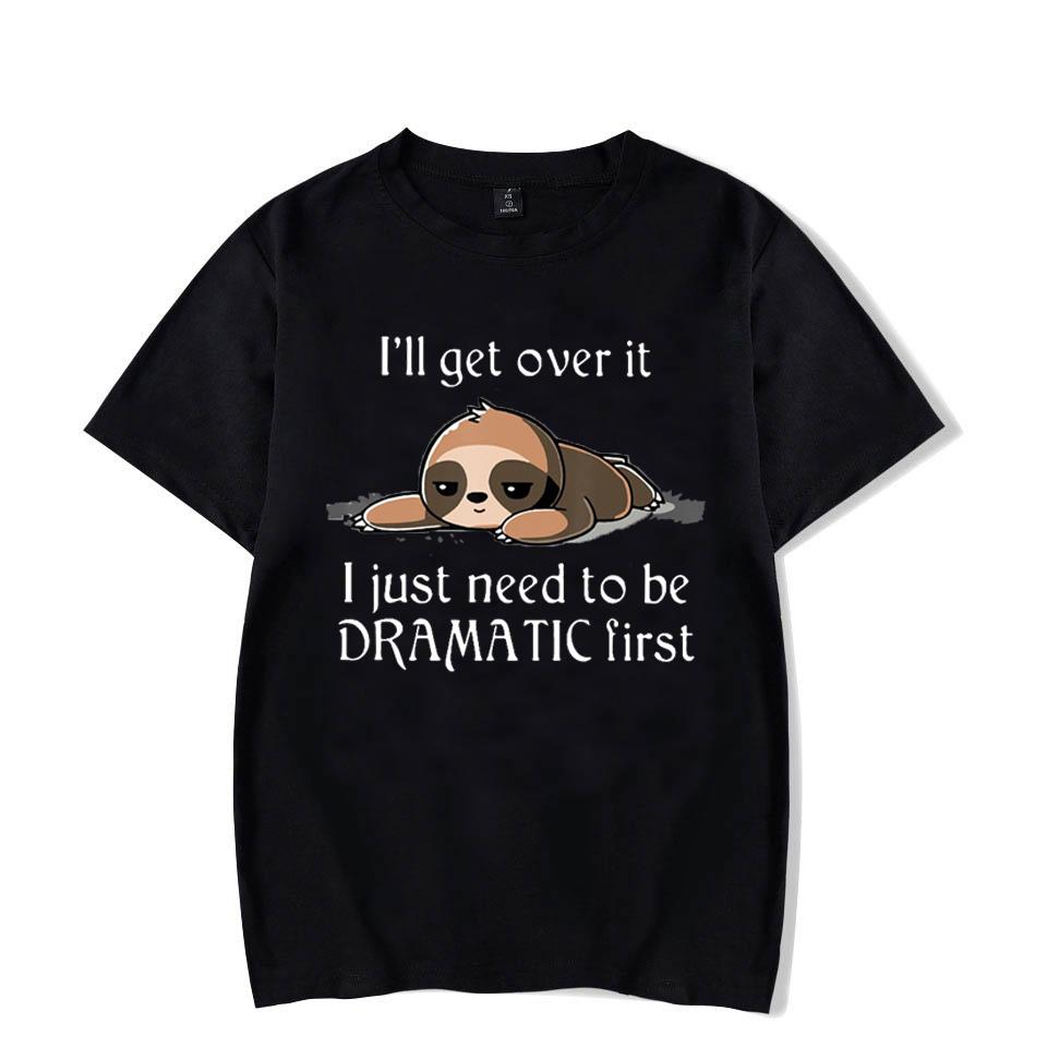 

Женские футболки с принтом «Милый ленивец, я преодолею это», забавная футболка с коротким рукавом и круглым вырезом, повседневные летние топы XL чёрный