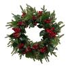 Christmas Red Berry Wreath Door Hanging Decor Plastic Craft Ornament Holiday Home Festive Display