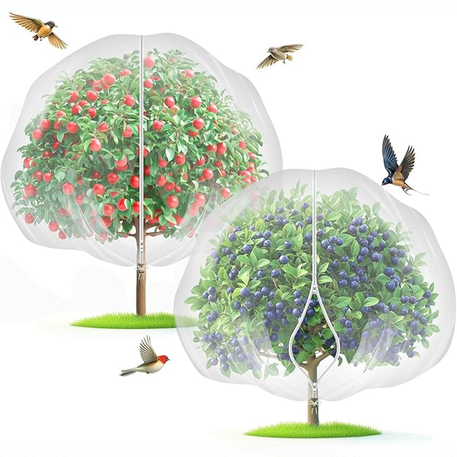 

Fruit Tree Netting with 2-Way Zipper & Drawstring - 4 x6 Garden Plant Net Pest Barrier to Prevent Cicadas Bird Squirrel Deer one size белый