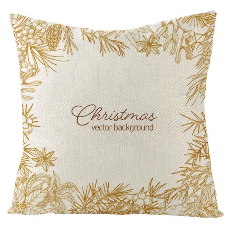 New Christmas Snowman Christmas Tree Linen Pillow Cover Festive Home Sofa Pillow Cover