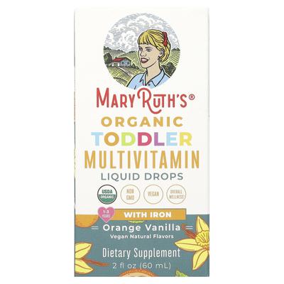 Bio-Multivitamin-Tropfen für Säuglinge, mit Eisen, Alter 1-3, Orange Vanille, 2 fl oz (60 ml)
