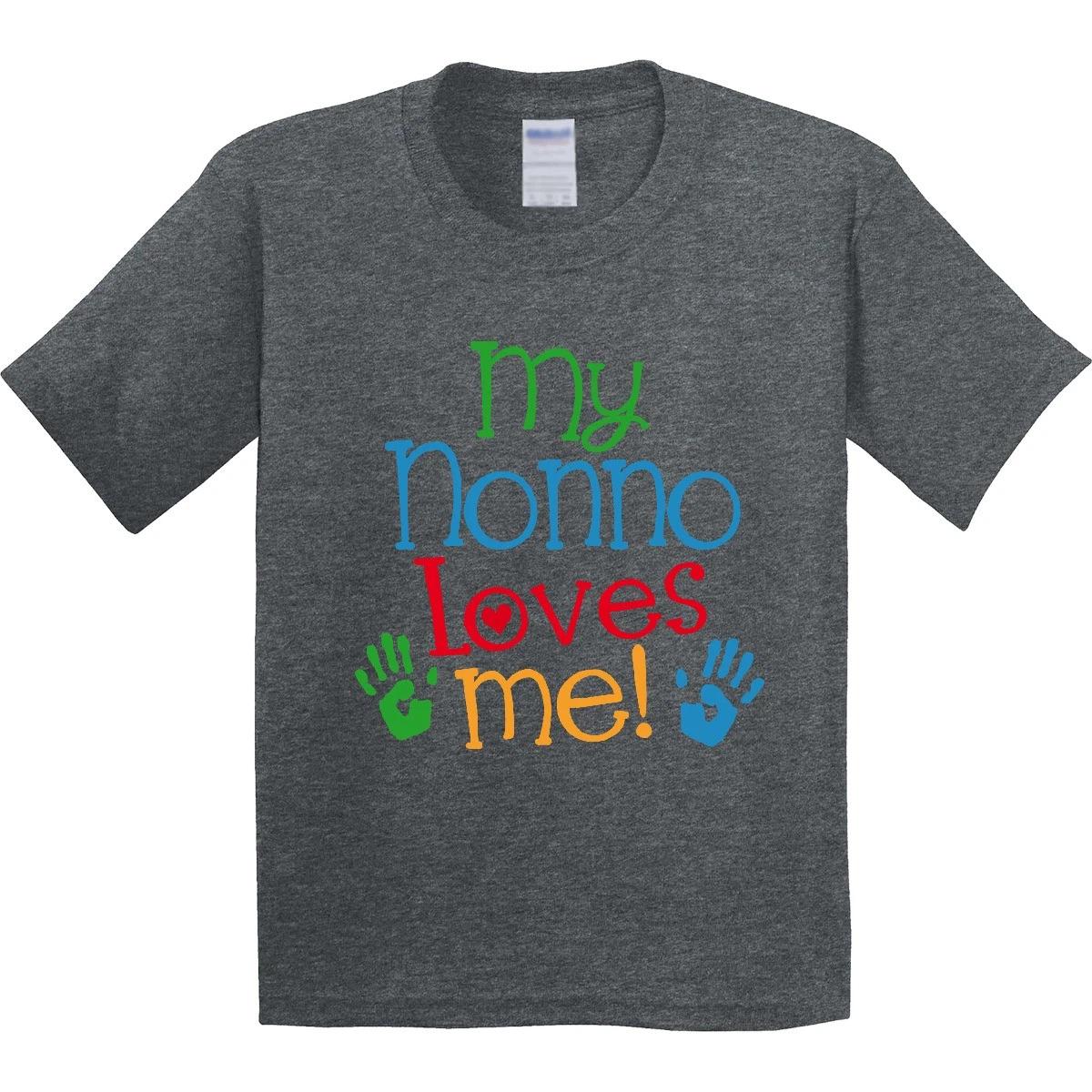 Inktastic Nonno Loves Me Outfit Youth T-Shirt Childs Grandchild Boys Girls Cute 130