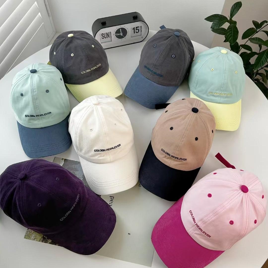 

New Soft Top Embroidered Letters Baseball Hat for Women Traveling Versatile Couples Same Baseball Hat for Men (55-59cm)