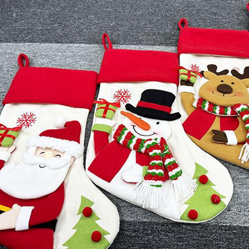 Thoughtful Christmas Gift Festive 3d Pattern Christmas Stockings for Fireplace Tree Decor Holiday Party Decoration for Family