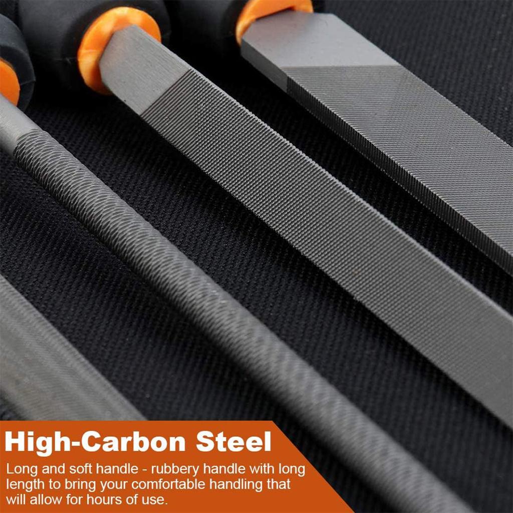 19pcs Metal File Tool Bag T12 Drop Forged Alloy Steel File Set Precision Wood Handle Rasp File Tools for Metalwork