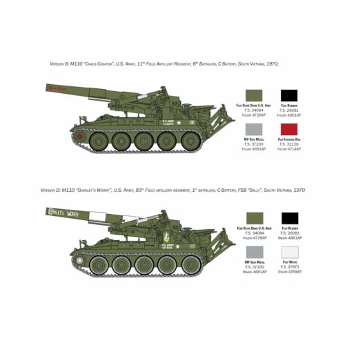 Italeri Tamiya 1/35 Military Series No. 6574 U.S. Army M110 Self-Propelled Howitzer Plastic Model 38574