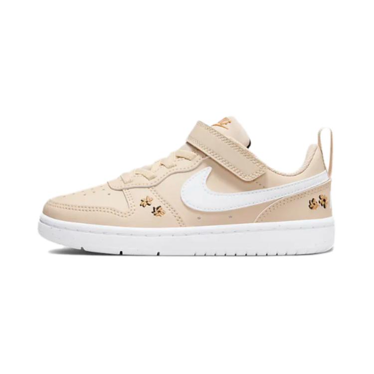 Nike Court Borough Low Recraft SE PS Vyšívané Květinové Dětské Tenisky Tan Sanddrift Twine FZ3135-100