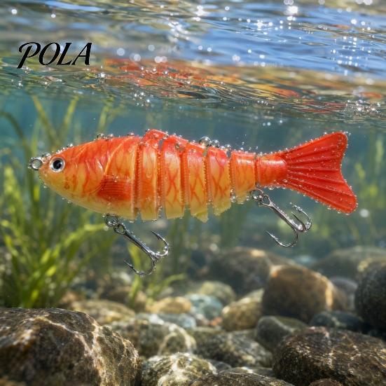 9.5CM/13.7G Multi-Jointed Fishing Lure with Hooks, Slow Sinking 7-Section Swimbait, Bionic Hard Artificial Bait for Freshwater Saltwater Fishing
