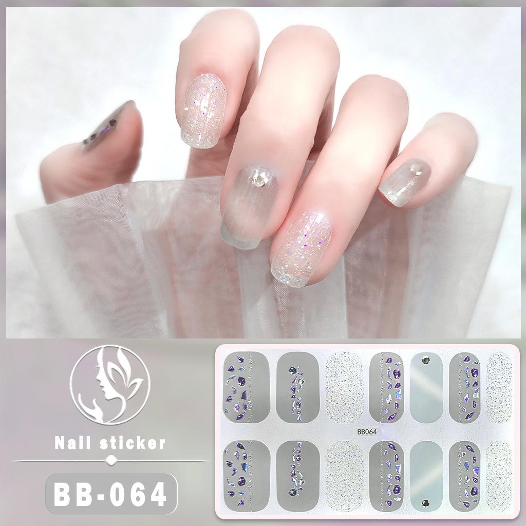 BB 5D No-Bake Gel Nail Sticker Light Therapy Nail Film Nail Sticker Full 3D Hot Gold Wearing Nail Sticker