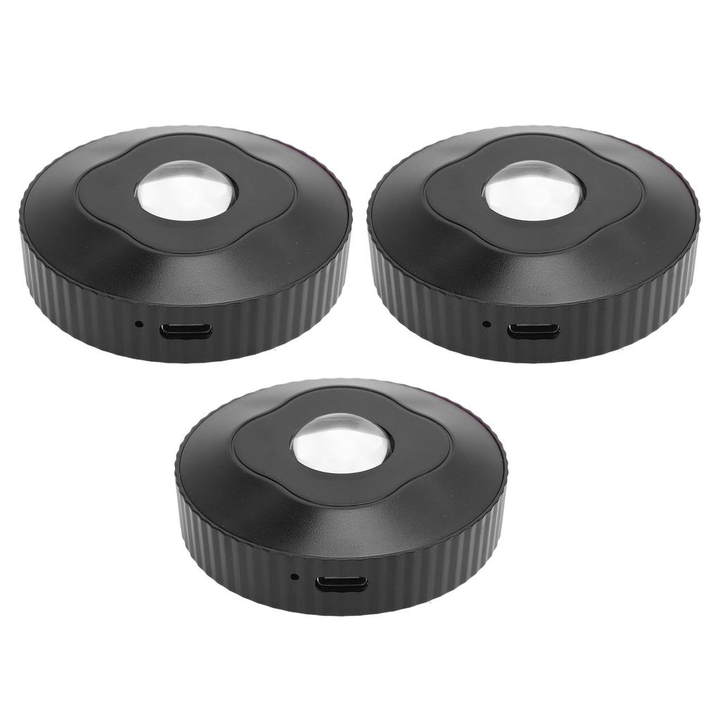3PCS RGB Colorful Puck Light Battery Operated USB Rechargeable Under Cabinet Lighting with Remote