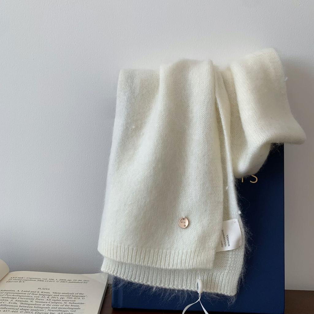 Store manager recommendation! New 11 cashmere material solid color Korean dopamine warm short small scarf winter