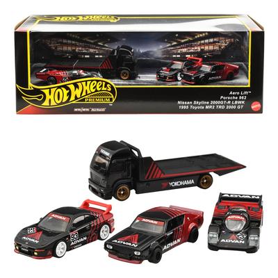 Set de Colecție Premium Hot Wheels Asortiment Vehicul Echipa ADVAN Racing Jucărie Mașină Mini 4 Mașini Vârsta 3 ani și Peste Multi - 987B-GMH39