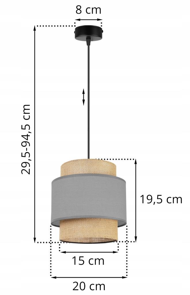 Hanging Lamp, Ceiling Chandelier, Lampshade, Boho Juta