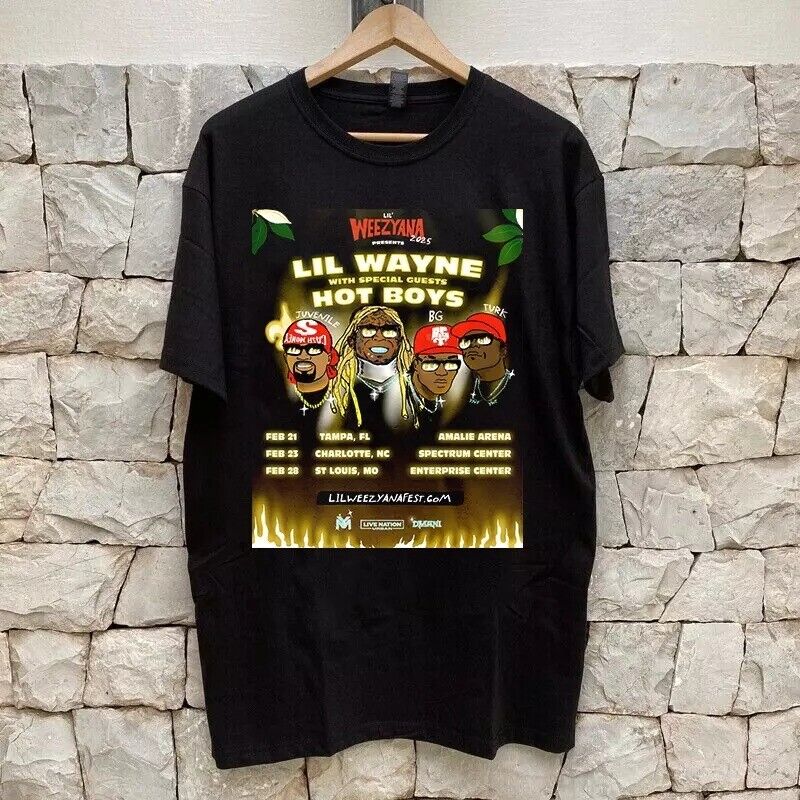 

The Hot Boys Lil Wayne A Mini-Tour For 2025 T Shirt Full Size S-5XL Unisex T-Shirt XXXXL