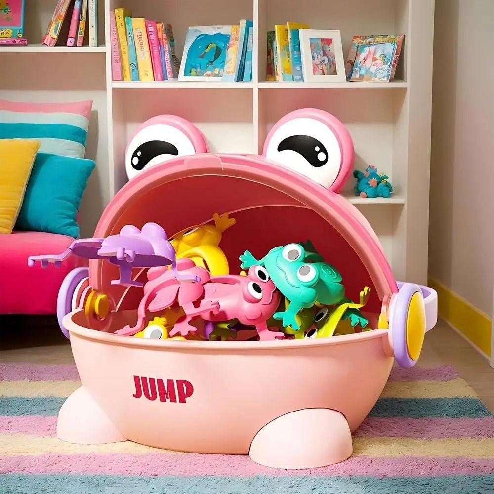 with Storage Bucket Fun Jumping Frog Toy Assorted Colors Kid Finger-press Toy  Party