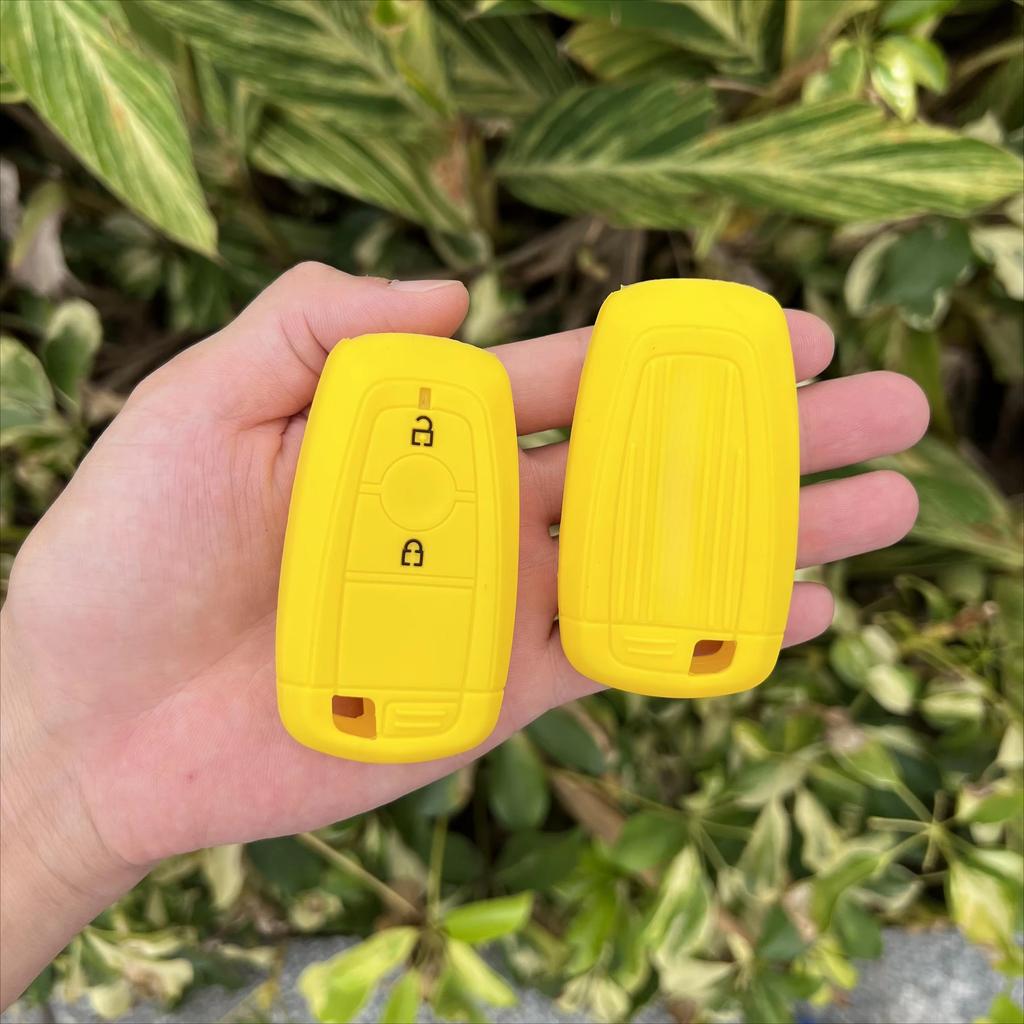 Siliconen Auto Sleutel FOB Afstandsbediening Hoes Buidel Houder Voor Ford Raptor 2018 Ecosport Ranger Raptor 2 Knops Smart Keyless Accessoires