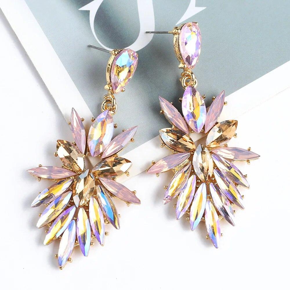 

Новый креативный дизайн, геометрические каплевидные блестящие стеклянные висячие серьги для женщин, роскошные качественные аксессуары для ушей, кулон, ювелирные изделия