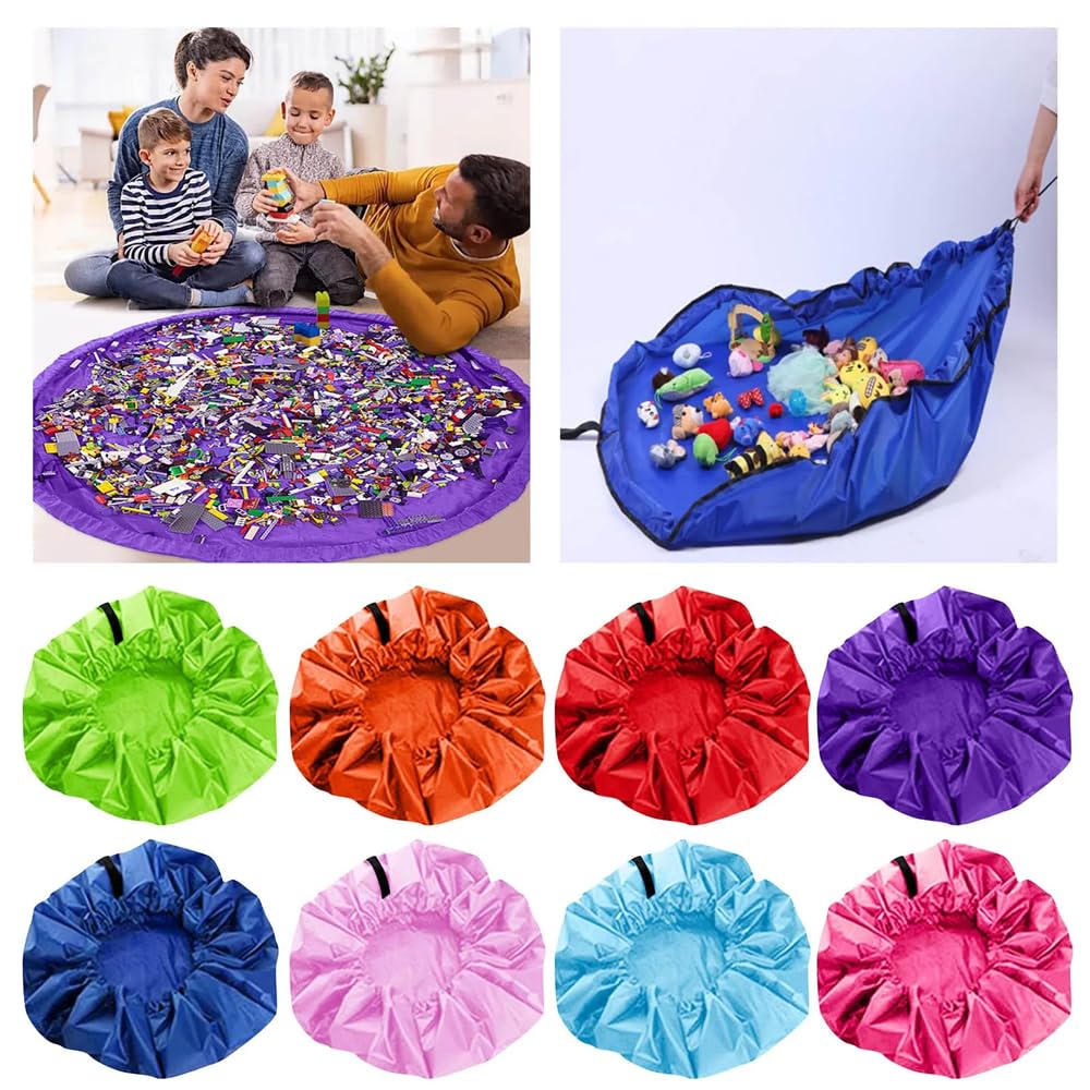 Samkos Lekeoppbevaring Stor Diameter Sammenleggbar Babylekeoppbevaring Enkel å rengjøre Oppbevaringsmateriell Bag, Lekematte, Kapasitet, 150 cm, Bag, Opp, (Lys