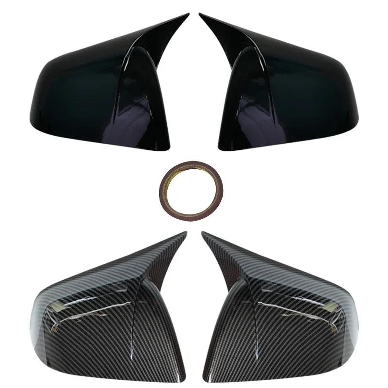 For Tesla Model Y 2019-2025 Rear View Door Wing Side Mirror Cover Caps Shell Case Rearview Cap Exterior Accessories Carbon Fiber