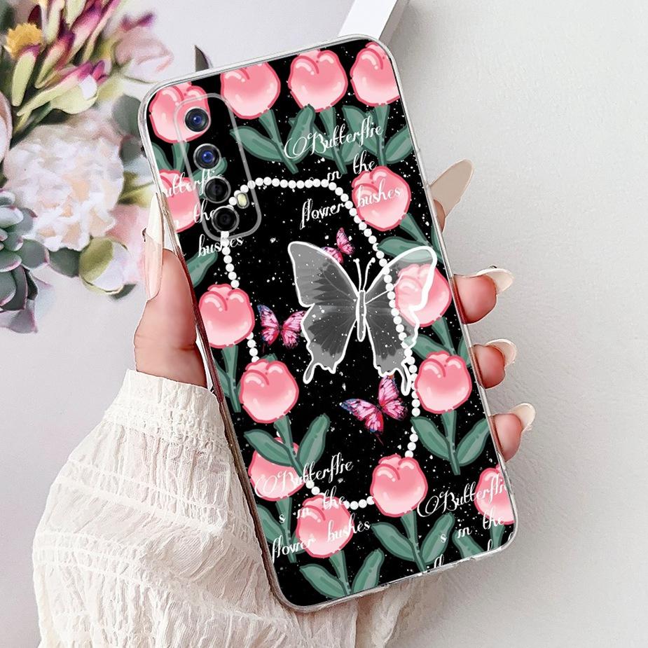 For Realme 7 5G Case RMX2111 Cute Cat Luxury Painted Cover Soft Silicone Phone Case For Realme 7 Pro Realme7 5G Back Cover Coque