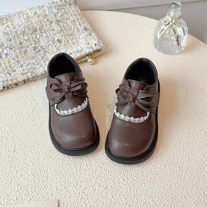 Girls Mary Jane Shoes Bow Princess Shoes Student Soft Sole Versatile Leather Shoes