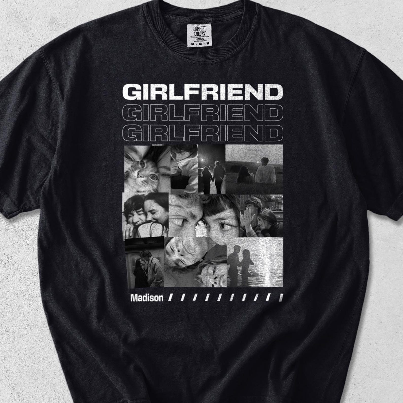 Custom Girlfriend Photo Collage Shirt, Personalized Couple Memories Graphic Tee 3XL