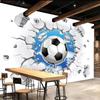 Modern Simple Wallpaper Football Broken Wall Murals Kids Bedroom Living Room Creative 3d Mural Decor