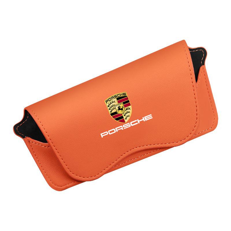 Car Sun Visor Glasses Clip Sunglasses Storage Case for Porsche Panamera Taycan 911 718 Macan Cayenne Boxster Cayman 918 Pajun