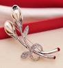 Rose Flower Brooches Rhinestone Brooch for Women Suit Pins Fashion Clothing Wedding Jewelry Accesorios Mujer Gifts
