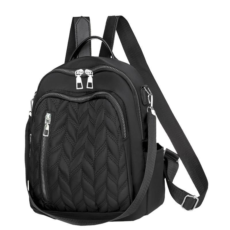 Unisex square bag for men and women travel small backpack multiple pockets design simple student school bag