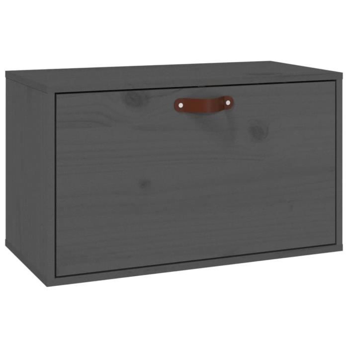 VidaXL Wall Cabinet Grey 60x30x35 Cm Solid Pine Wood 818352